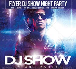 酒吧迪吧派对海报/传单模板：Flyer DJ Show Night Party